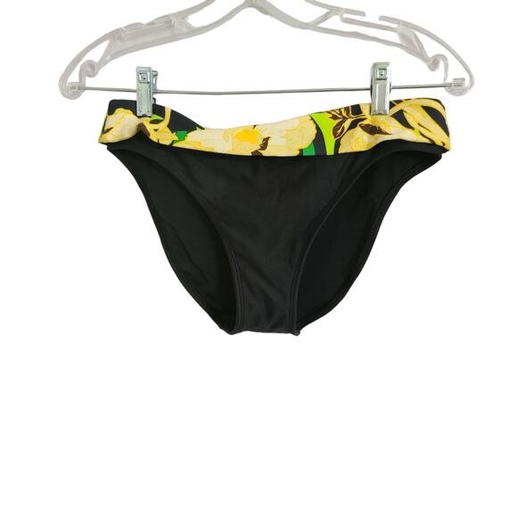Skye Yellow Floral Plunging Tankini Set With Hipster Black Bikini Bottoms SP - Picture 8 of 9